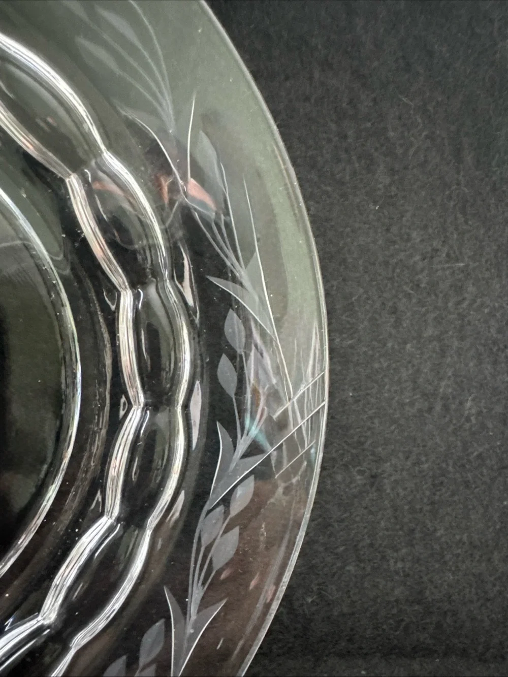 Fostoria Raleigh Mayonnaise Under Plate Etched Lily Pattern Vintage Glass Clear